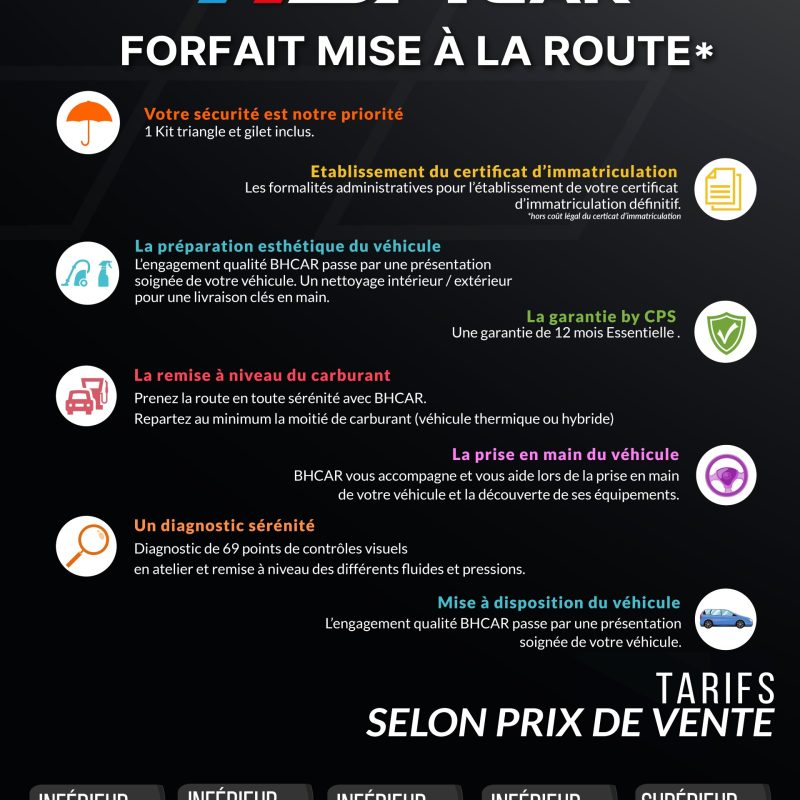 Frais de Mise à la route BH Car