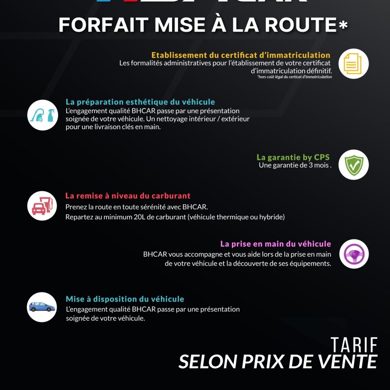 Frais de Mise à la route BH Car