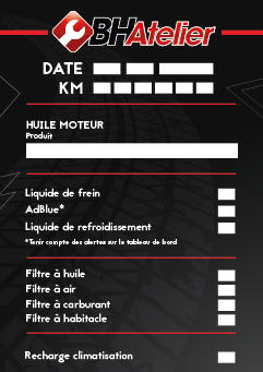 Étiquettes de Vidange BH Atelier